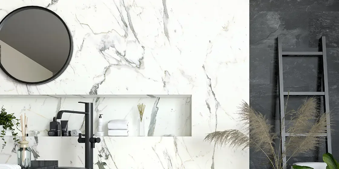 rivestimento effetto marmo per il bagno